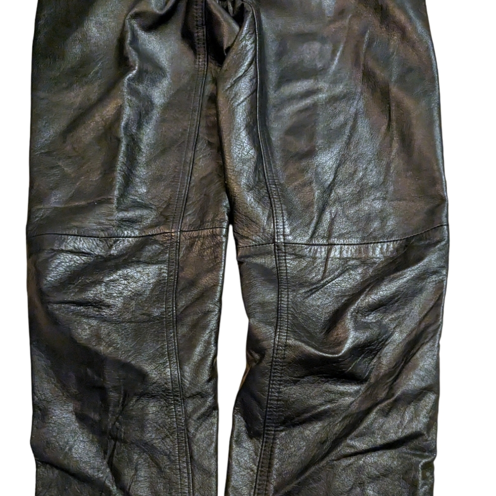 Wilson's 100% Real Genuine Black Leather Vintage High Waist Jeans - 6 - Picture 12 of 13